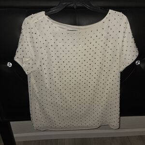 Karl Lagerfeld White Boxy Embellished Blouse